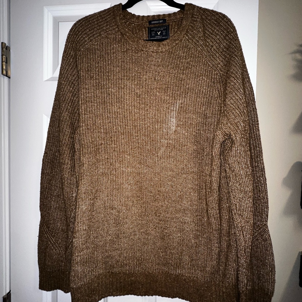 American Eagle Brown Knit Sweater (Oversized)